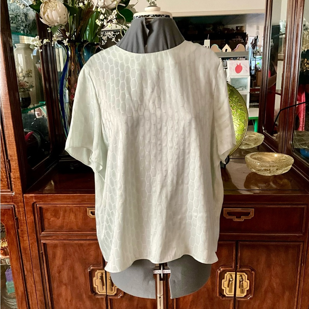 Mint Green Textured Short-Sleeve Women's Top